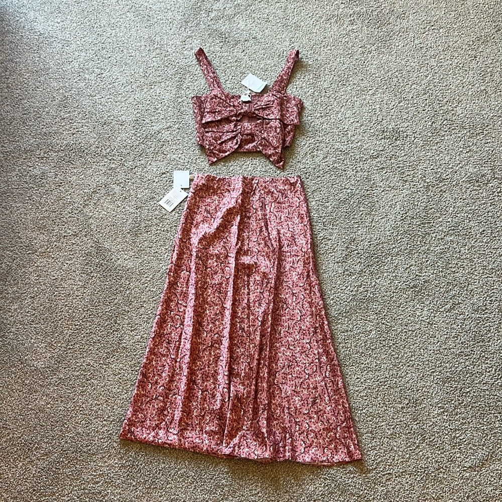 Brand new Cami NYC Siana Cropped Camisole Cordial Pansy 2-piece dress.